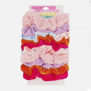 NEW! Confetti 10 Piece Hair Set- Velvet Scrunchies, Ponytails,